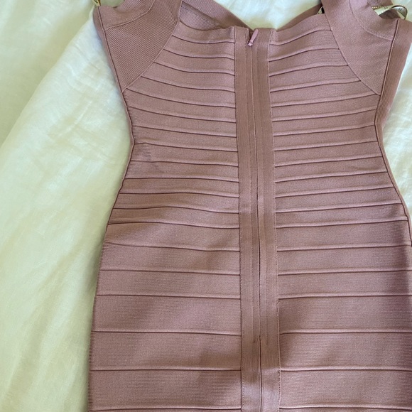 Herve Leger Dusty Pink Dress S Y2K - Picture 5 of 6
